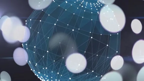 Animation of white spots and globe on bl... | Stock Video | Pond5