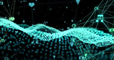 Animation of white spots and network of ... | Stock Video | Pond5