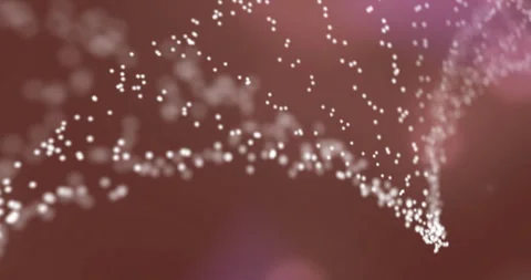 Animation of white spots falling and dna strand on black background Stock Footage 266477937