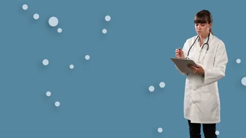 Animation of white spots floating over c... | Stock Video | Pond5