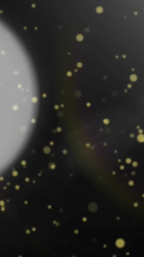 Animation of white spots of light, yellow particles and rainbow lens flare Stock Footage 321581151