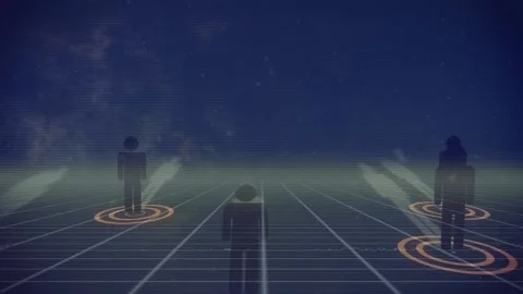 Animation of white spots over digital pe... | Stock Video | Pond5