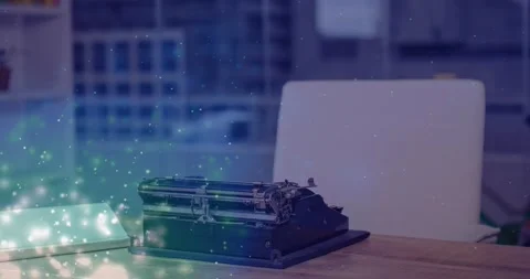 Animation of white spots over typewriter | Stock Video | Pond5