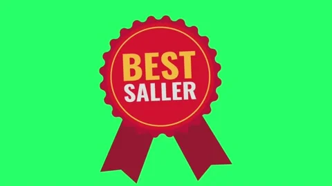 Animation white text BEST SALELER on green background. Stock Footage 194886115