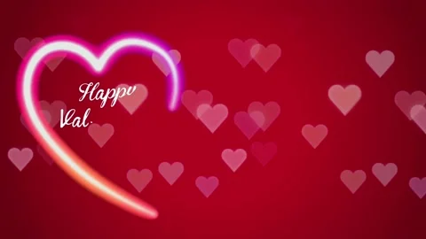Animation white text Happy Valentines day in red heart shape. Stock Footage 228825591