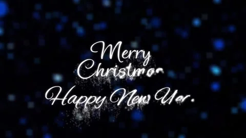 Animation white text Merry Christmas Happy New Year. Stock Footage 277312980