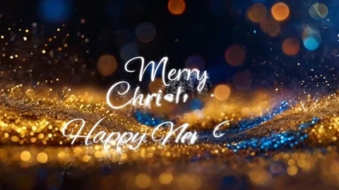 Animation white text Merry Christmas Happy New Year. Stock Footage 277313052