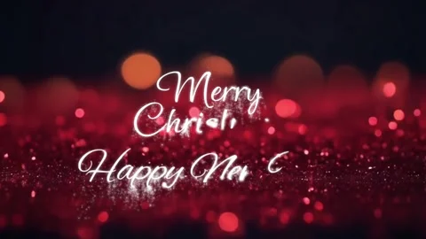 Animation white text Merry Christmas Happy New Year. Stock Footage 277313077