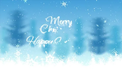 Animation white text merry Christmas Happy New Year with black background. Stock Footage 277380269