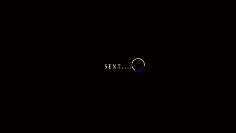 Animation White Text SENT with Blue and White Loading Circle on Black sent .. Stock Footage 321453706