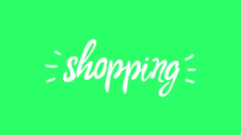 Animation white text shopping on green screen. Stock Footage 269957785