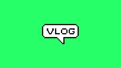 Animation white text VLOG. Stock Footage 156224655