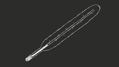 Animation white thermometer on a transparent background with rising temperature Stock Footage 127049248