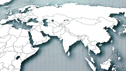 Animation White World Map Stock Footage 71916468