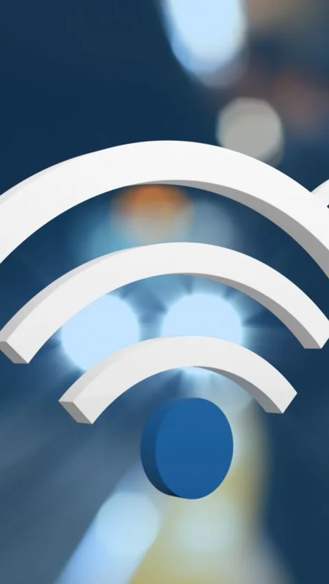 Animation of wifi digital icons floating over train Stock Footage 342097583