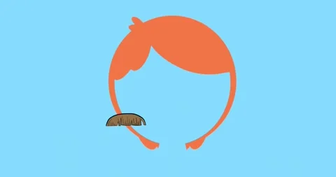 Animation of wig and different moustache on blue background Video stock 329220193