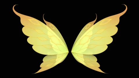 Animation wing fantasy style isolate on black background. Stock Footage 174581639