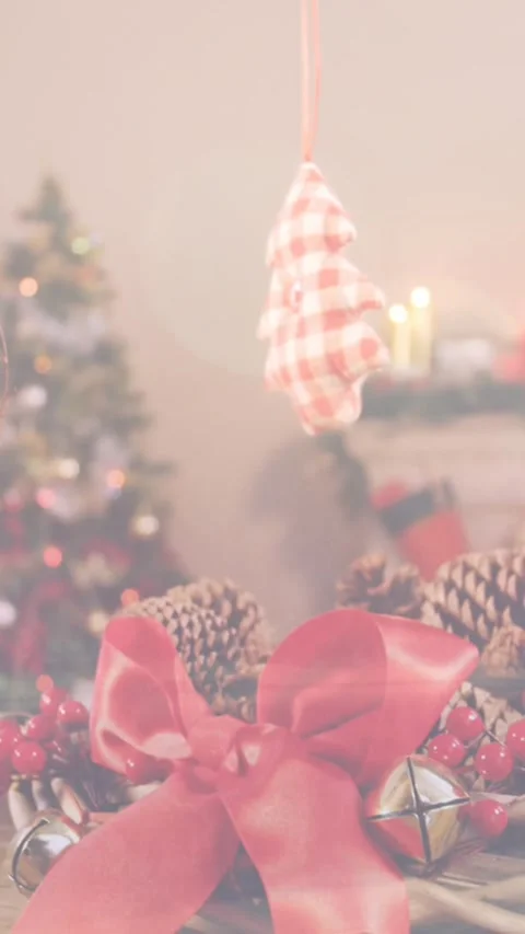 Animation of winter forest over christmas decorations Stock Footage 323151185