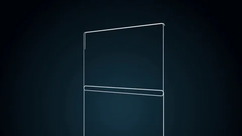 Animation of wire-frame laptop with binary data on its display Stock Footage 84480002