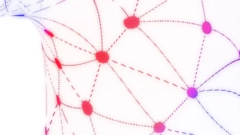 Animation wireframe polygonal lines. Connecting dots. Geometric space. Stock Footage 123080898