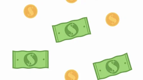 Animation of withdrawing set of banknotes from hard effort Stock Footage 279208098