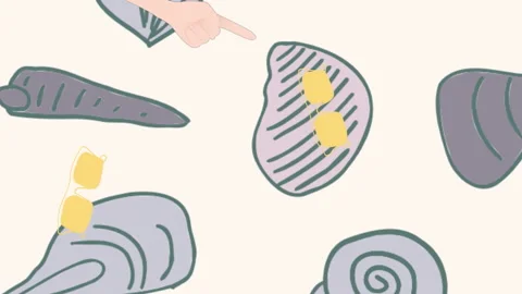 Animation of woman talking over shell icons Stock Footage 207657950