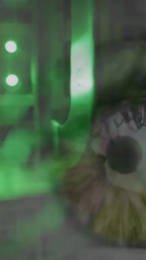 Animation of woman's eye over computer servers Video stock 319055172