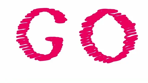 Animation of the word GO red on a white background Stock-Footage 291880461