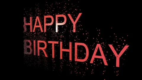 Animation - Word Happy Birthday explode With Optical Flares On Black Backgrou Stock Footage 101051805