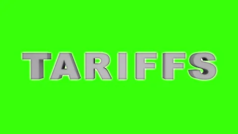 Animation of the word Tariffs on a green screen. Stock Footage 306407505