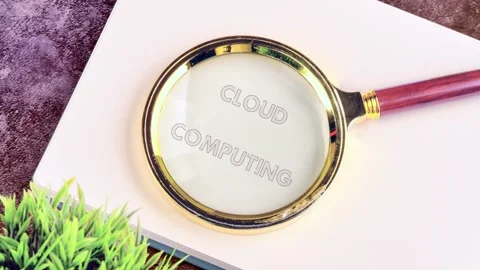 Animation of words CLOUD COMPUTING. Discover how cloud computing transforms Stock-Footage 296488701