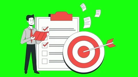 Animation of workers who are analyzing targets to match a structured work list Stock Footage 292126463