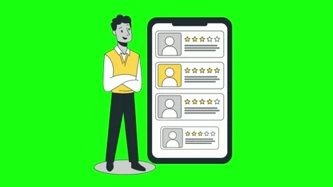 Animation of workers who are making a list of testimonials Stock Footage 292342617