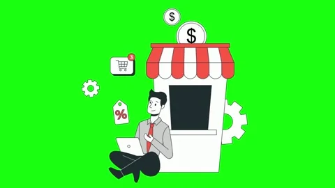 Animation of workers who are setting sales strategies Stock Footage 292342816