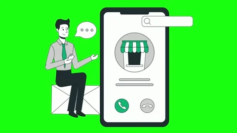 Animation of workers who are trying to contact their partner business Stock Footage 292342655