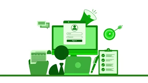 Animation Workspace with Computer and Office Supplies Stock Footage 317853823