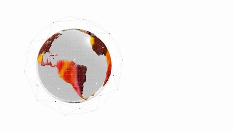 Animation of the world in 3d on a white background. video intro Stock Footage 125508441