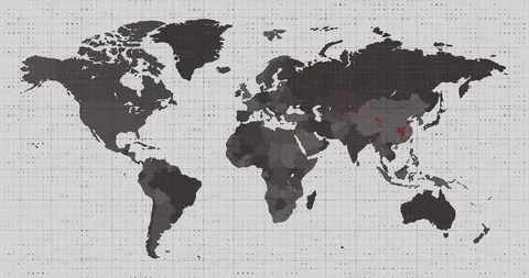 Animation of the world map and countries... | Stock Video | Pond5