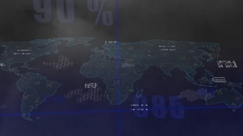 Animation of world map and data processi... | Stock Video | Pond5