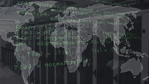 Animation of world map and data processi... | Stock Video | Pond5