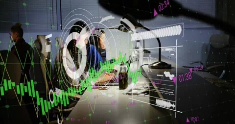 Animation of world map and data processing over football players Stock Footage 329919749