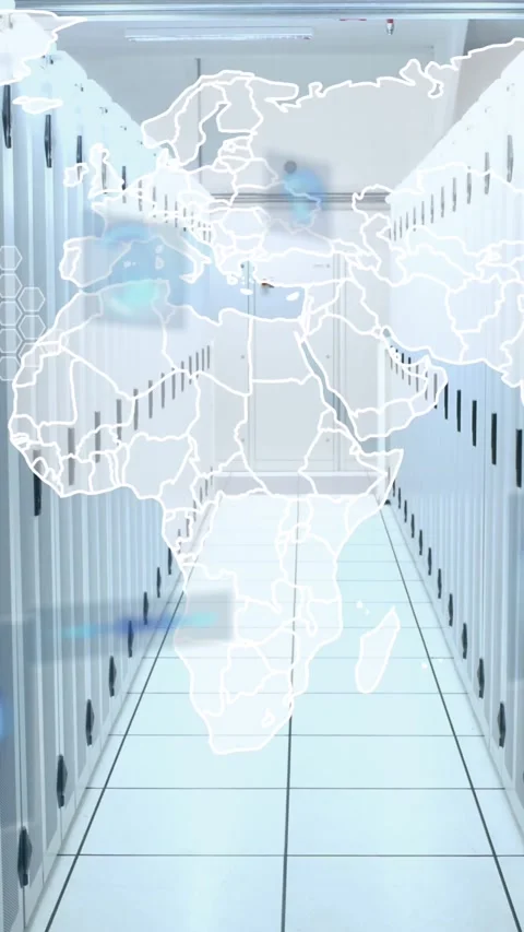 Animation of world map and data processing on charts and graphs over computer Stock Footage 343644333