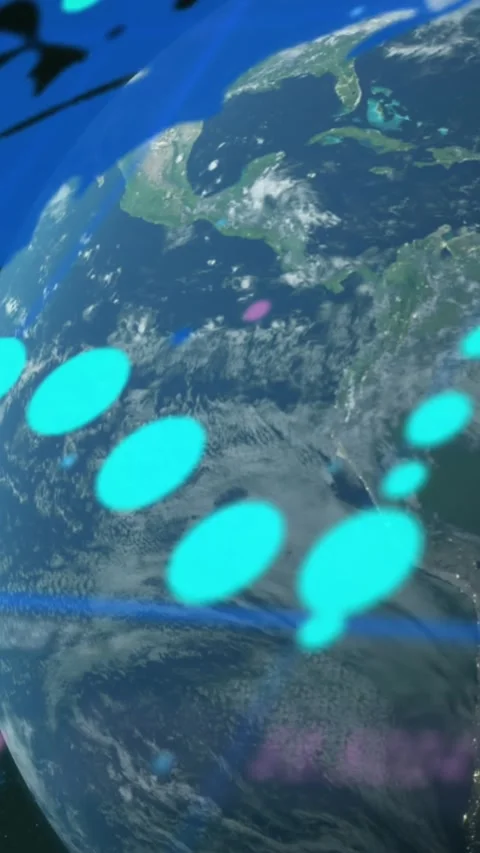Animation of world map and data processing over globe Vídeo Stock 344284271