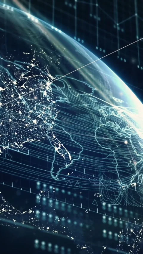 Animation of world map and data processing over globe Stock Footage 344723093