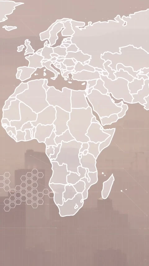 Animation of world map and financial data processing over cityscape Stock Footage 344783302