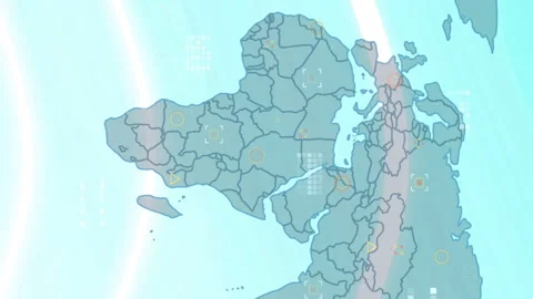 Animation of world map and waves on blue... | Stock Video | Pond5