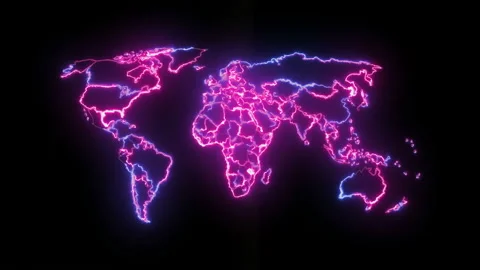 Animation of a world map background. Scr... | Stock Video | Pond5
