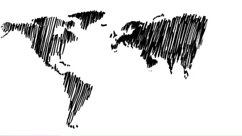 Animation of world map on blue backgroun... | Stock Video | Pond5