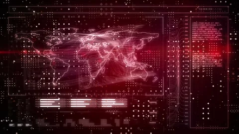 Animation of world map with data processing on black background Stock Footage 330058312