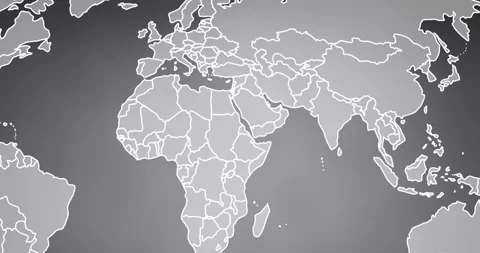 Animation of world map with glowing cont... | Stock Video | Pond5